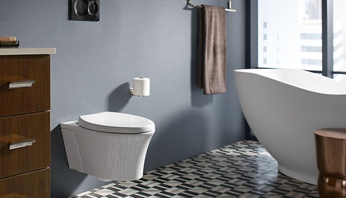 Bồn cầu treo tường thích hợp với những ngôi nhà hiện đại, diện tích phòng vệ sinh không quá rộng. Ảnh minh họa: watersaving.ritavo.com