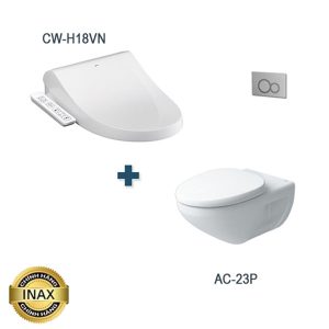 Bồn cầu nắp điện tử INAX AC-23P+CW-H18VN/BW1