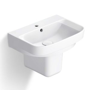 Bộ Chậu Rửa Lavabo Và Chân Ngắn Viglacera V59 Treo Tường