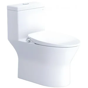 Bàn cầu 1 khối C1374F + Nắp rửa cơ TAF060