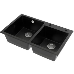 Chậu Rửa Chén Bát American Standard FFASX902 1013672430 Hai Hộc Màu Đen