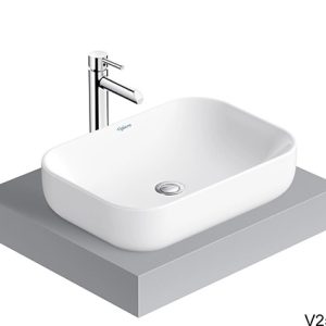 Chậu Rửa Mặt Lavabo Viglacera V25 Đặt Bàn Chữ Nhật