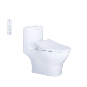 Bàn cầu 1 khối C1375F + Nắp rửa điện từ TAF512H