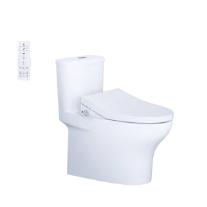 Bàn cầu 1 khối C1394F + Nắp rửa điện từ TAF512H