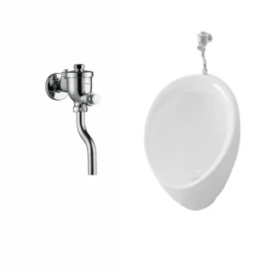 Bồn tiểu nam TOTO U104W/F DU601SRR treo tường kèm van xả nhấn