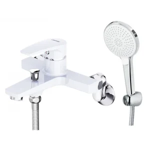 Vòi Sen Nóng Lạnh CAESAR S393CW Màu Trắng Tay Sen Massage